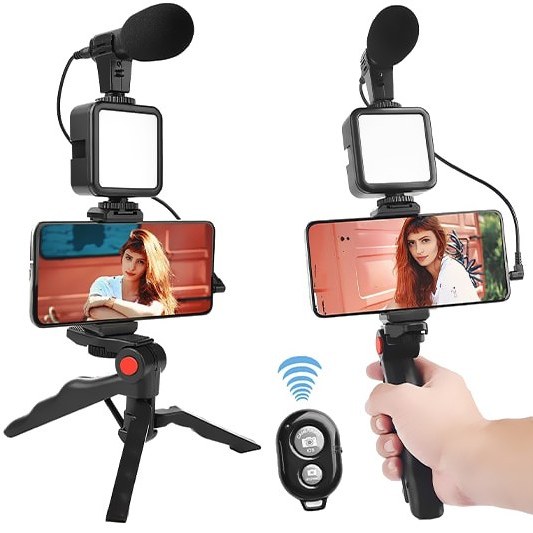 پایه نگهدارنده و کیت فیلمبرداری میکروفون دار مدل Video Making Kit AY-49